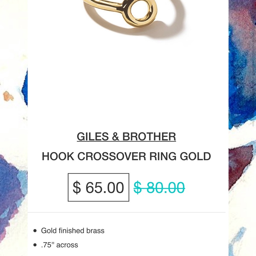 Giles and Brother hook ring gold NWT - Picture 4 of 4